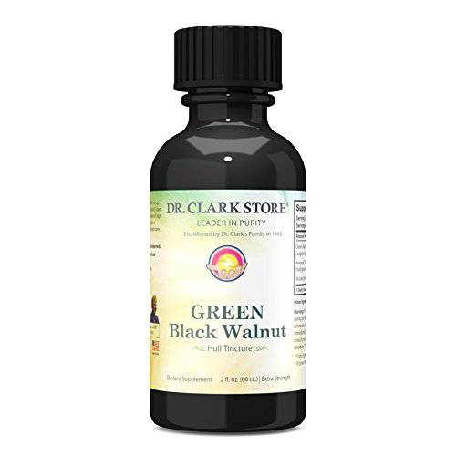 Dr Clark Green Black Walnut Hull Tincture - Dietary Supplement, Extra Strength Formula from All Natural Walnuts, Supports Healthy Intestinal Environment, 2 fl. oz (60cc.)