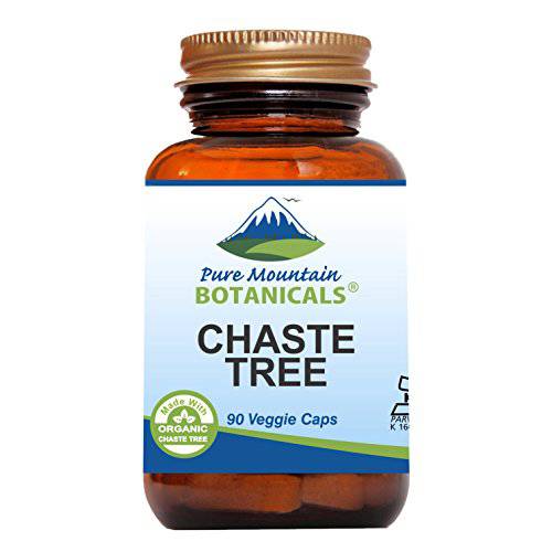 Chaste Tree Berry Capsules - Kosher Vegan Caps with 400mg Organic Vitex Chasteberry