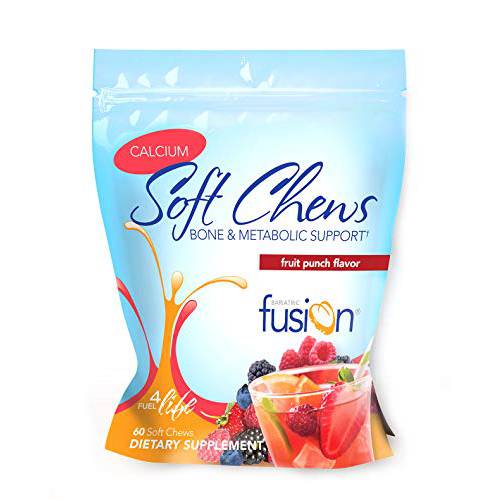 Bariatric Fusion Fruit Punch Flavored Calcium Citrate 500mg & Energy Soft Chew Bariatric Vitamin, Bariatric Surgery Patients Including Gastric Bypass and Sleeve Gastrectomy, 60 Count, Sugar Free