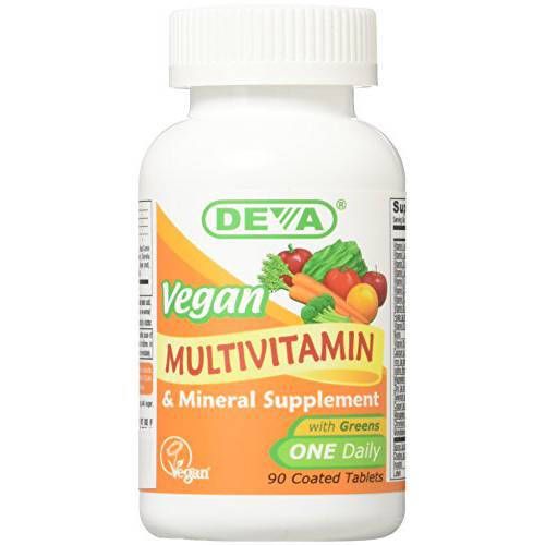 Deva Nutrition Vegan Vitamins Daily Multivitamin & Mineral Tablets, 90 Count (Pack of 2)