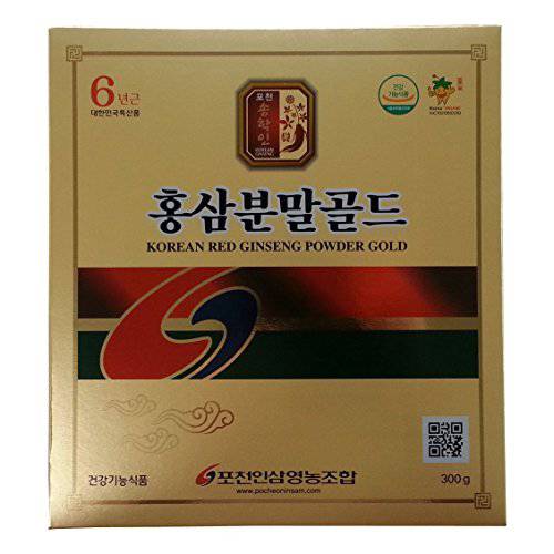 Pocheon 300g Korean Red Ginseng Roots Powder Gold 6 Years, No Additives 100% Pure, High Ginsenoside Panax