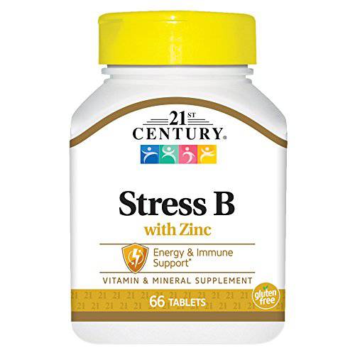 21st Century Stress B with Zinc Tablets, 66 Count (Pack of 2)