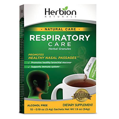 Herbion Naturals Respiratory Care Herbal Granules – 10 Ct for The Whole Family – Promotes Healthy Nasal Passages & Respiratory Function - Relieves Cold and Flu Symptoms – Supports Immune System