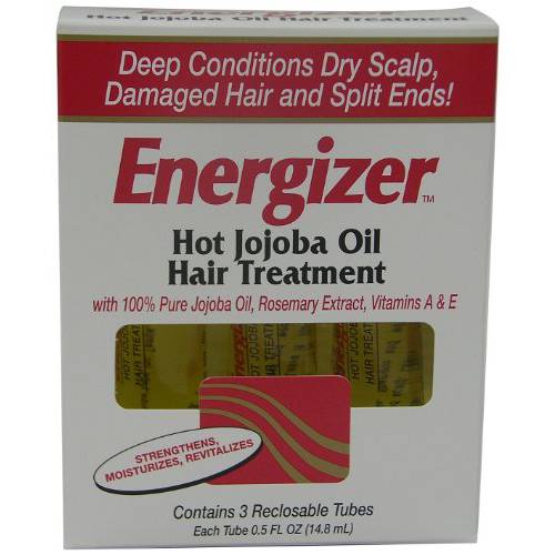 Hobe Labs Energizer Hot Jojoba Oil Hair Treatment With Vitamin A & E, Reclosable Tubes 0.5 Oz, 3 Ea, 3count