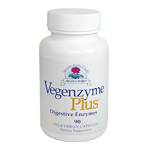 Ayush Herbs Vegenzyme Plus, Vegetarian Digestive Enzyme Supplements for Digestive Support, Digestive Enzymes for Women and Men