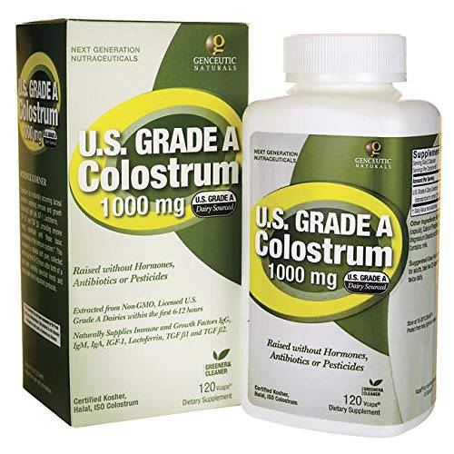 Genceutic Colostrum 1000mg Powder Capsules Non GMO | Natural Immune Booster | Gut Repair | Promotes Healthy Digestion | Gastrointestinal Wellness