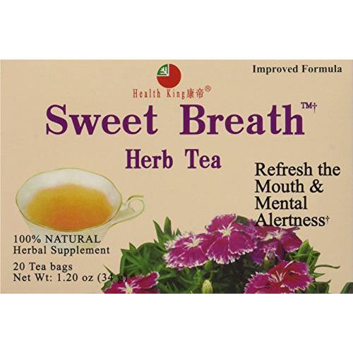 Health King Sweet Breath Herb Tea, Teabags, 20 Count Box
