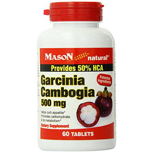 MASON NATURAL, Garcinia Cambogia, 500 Mg, 60 Tablets, Herbal Dietary Supplement May Help Curb Appetite to Support Maintaining a Healthy Weight, May Support Metabolism of Fats and Carbohydrates