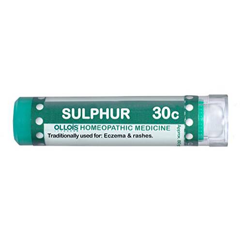 OLLOIS Sulphur 30c, Organic, Lactose-Free Homeopathic Medicine, 80 Pellets (Pack of 1)