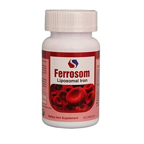 Ferrosom Iron Supplement by Siba Pharm – Liposomal Dietary Iron Vitamin – Rich in Vitamin C, B12, Folic Acid - Vegan
