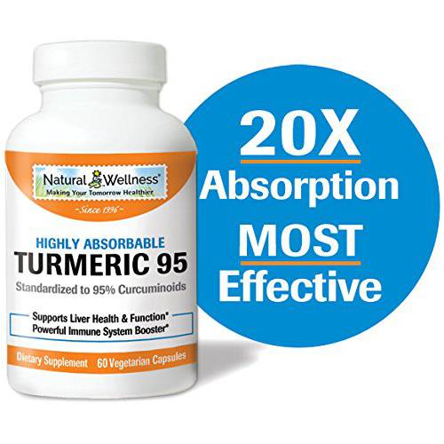 Natural Wellness Turmeric 95 Offers a Highly absorbable Turmeric and BioPerine® Combination - 60 vcaps