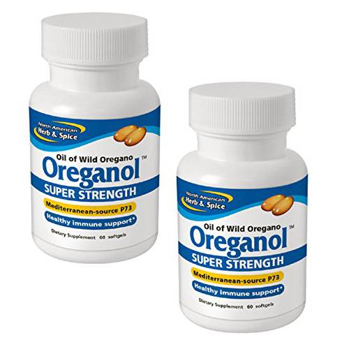 North American Herb and Spice Co., Oreganol Super Strength Oil of Wild Oregano, 60 Softgels per bottle (Pack of 2)