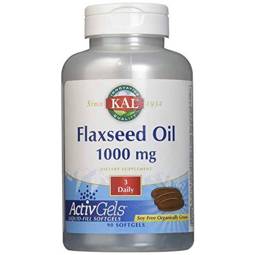Kal 1000 Mg High Lignan Flaxseed Seed Oil, 90 Count