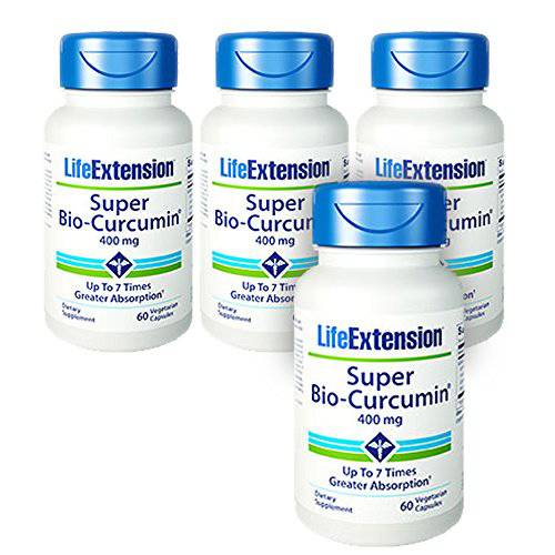 Life Extension Super Bio-Curcumin 400mg, 60 Vegetarian Capsules - 4-Pak
