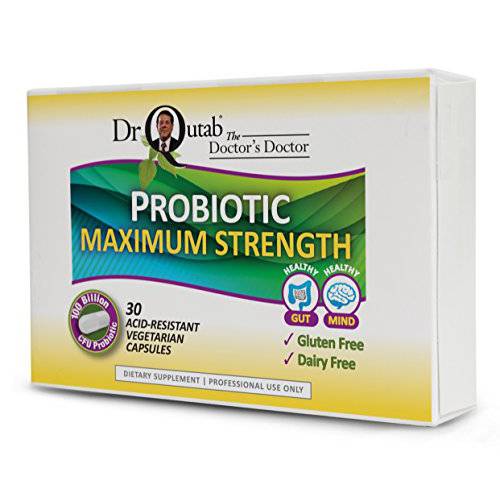 Dr Qutab The Doctor’s Doctor, Probiotic Maximum Strength, 100 Billion CFU Probiotic, 30 Acid Resistant Vegetarian Capsules, Gluten & Dairy Free