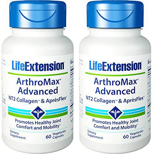 Life Extension ArthroMax Advanced with NT2 Collagen and ApresFlex, 60 Capsules (Pack of 2)