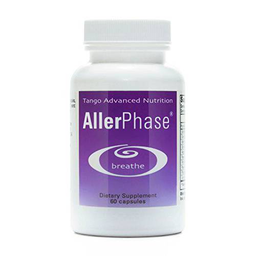 AllerPhase Natural Herbal Sinus and Lung Relief Supplement for Seasonal Respiratory Discomfort Caused by Pollens, Dust, and Dander (60 Caps)
