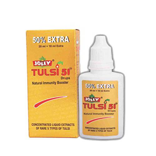 Jolly Tulsi 51 Drops Natural Immunity Booster (Light Gold)- 30 Ml (1)