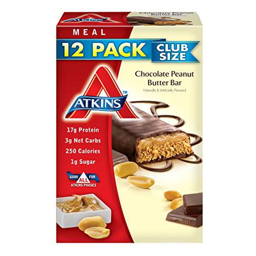 Atkins Advantage Bars, Chocolate Peanut Butter , 2.1-Ounce Bars (Pack of 12)