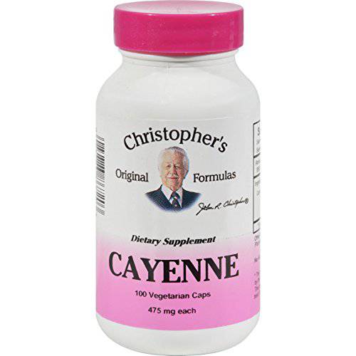 Cayenne, 475 mg, 100 Vegetarian Caps, Christopher’s Original Formulas