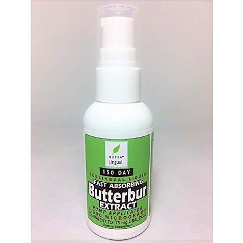 Fast Absorbing Butterbur Extract — 5,000 mcg (Equivalent to 75 mg Oral Dose), Premium 150 Day Sublingual Liquid Supplement by NUTRA Lingual™ Natural Pain and Allergy Relief
