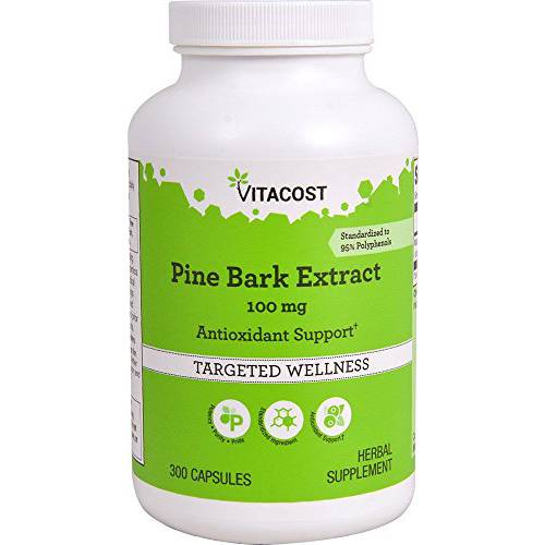 Vitacost Pine Bark Extract - Standardized to 95% OPC  100 mg - 300 Capsules