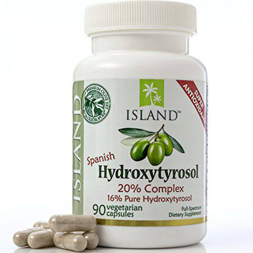 Island Nutrition, 20% Hydroxytyrosol Complex™ Olive Fruit Extract - Super Strength 100% Grown & Extracted in Spain. 100 mg, 90 Capsules, from The Maker of Real European Olive Leaf Extract