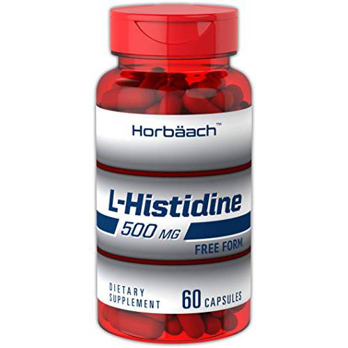 Horbaach L-Histidine 1000mg 90 Capsules | Non-GMO and Gluten Free | Pharmaceutical Grade
