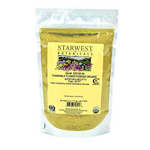 Starwest Botanicals Organic Chamomile Flower Powder, 4 Ounces