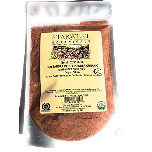 Schisandra Berry Powder Organic 4 oz StarWest Botanicals