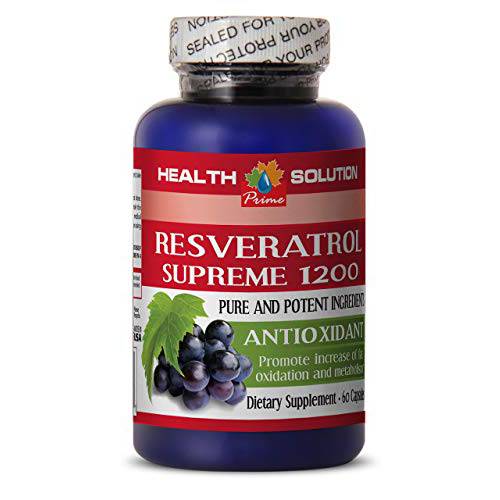 Health Solution Prime Resveratrol and Moringa - RESVERATROL Supreme 1200MG - Slow The Signs of Aging (1 Bottle)