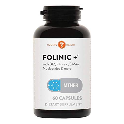 Holistic Health Folinic Plus Supplement, Hydroxy B12 Folate Capsules to Support The Methylation Cycle, MTHFR Folate Supplement for Revitalizing and Regenerating, 60 Capsules