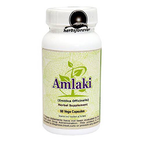 Herbsforever Amla/Amlaki (Indian Gooseberry / Emblica Officinalis) (Ayurvedic Nutritional Care Supplement) Fruit, 60 Vege Capsules, 800 Mg Each, Extract Ratio (10:1) (Concentrated)