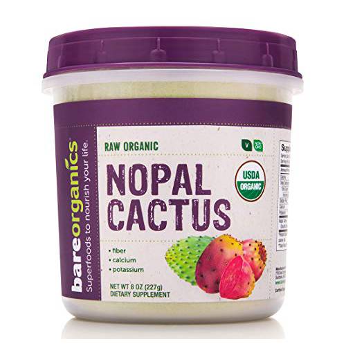 BareOrganics Nopal Cactus Powder | USDA Organic, Vegan, Non-GMO, Gluten-Free | Super Fruit, 8oz