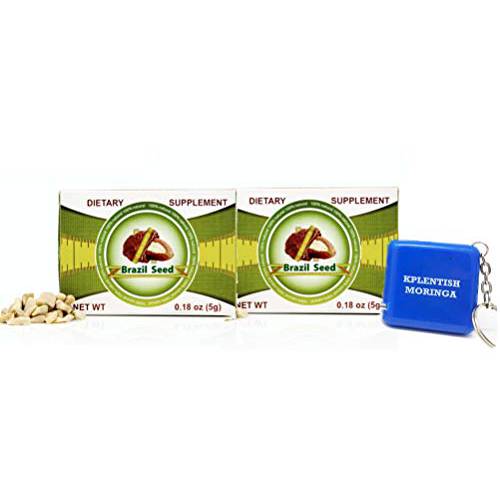 2 Pack Semilla de Brasil Brazil Seed Dietary Supplyment 60 Day Supply with Kplentish Moringa Measuring Tape 2 Meses de USO Autentica Semilla Fresca y Pura -3 Product Set