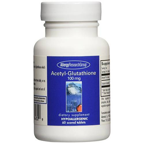 Allergy Research Group - Acetyl Glutathione 100mg - Well-Absorbed, Hypoallergenic - 60 Tablets