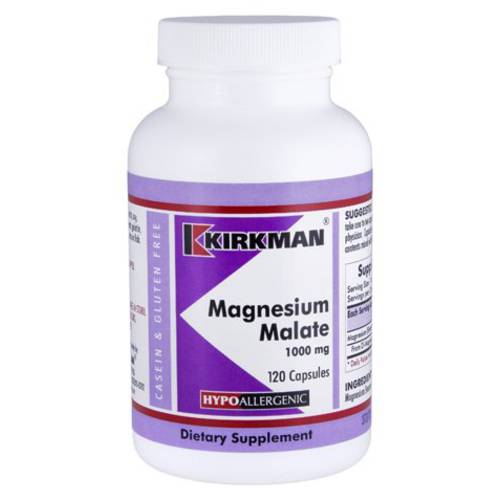 Kirkman - Magnesium Malate 800 mg - 120 Capsules - Supports Restful Sleep - Relaxes Nerves & Muscles - Hypoallergenic
