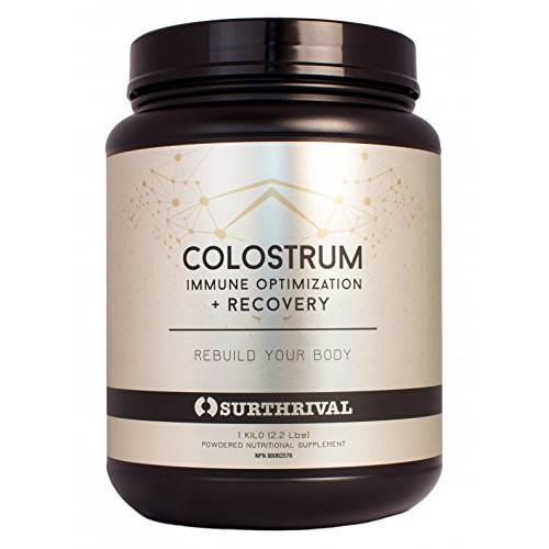 Surthrival: Colostrum Powder (1 Kilo, 2.2lbs), Immune Optimization & Recovery, Powdered Dietary Supplement, Gut Health, Immune Support, Keto Friendly
