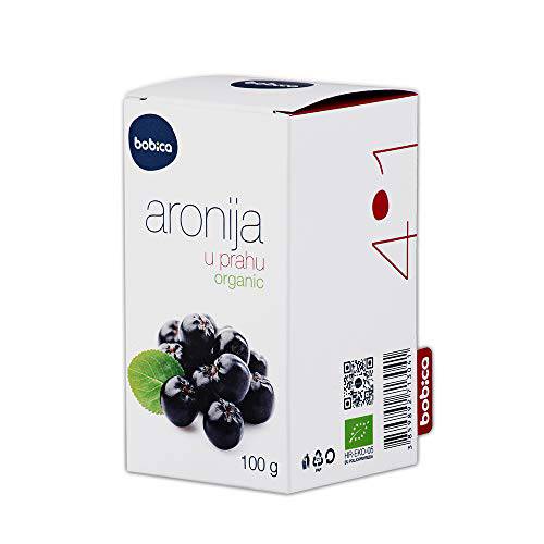 Bobica’s PREMIUM European Organic Aronia Berry Powder | Chokeberry Powder | Antioxidant Superfood, High in Flavonoids, Polyphenols and Potassium, Immunity | 100% Organic, Raw | 3.53oz /100g | in JAR |