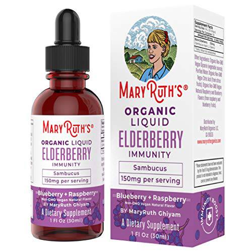 Elderberry Syrup by MaryRuth’s | USDA Organic | Black Elderberry Liquid Drops for Immune Support | Sambucus Elderberry for Overall Health | Vegan | Non-GMO | Gluten Free | 30 Servings