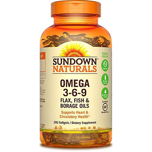 Sundown Naturals, Triple Omega 3-6-9 Softgels, 200 Count