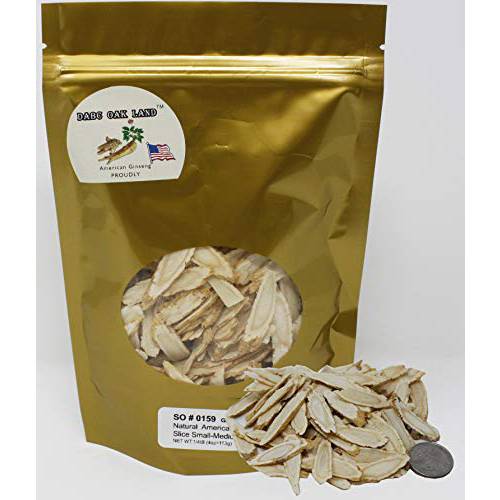 American Ginseng Slices from Wisconsin (Sliced Ginseng Root）Wisconsin GrownMost People Use It to Make Ginseng Tea Good for Health (American Ginseng Slices (Long Strip), 1 Pack of 4 Ounces)