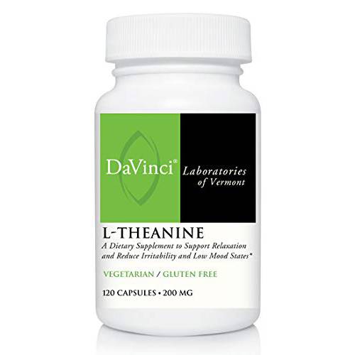 DaVinci Labs L-Theanine - Dietary Supplement to Help with Concentration, Focus, Relaxation and Irritability* - With 200 mg L-Theanine per Serving - 120 Vegetarian Capsules