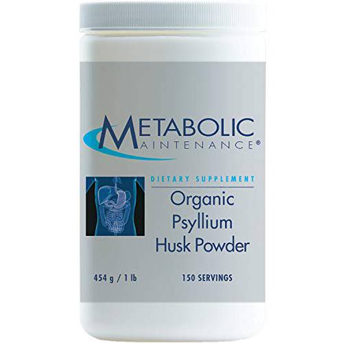Metabolic Maintenance Organic Psyllium Husk Powder - Soluble Fiber Supplement - Digestion, Gut, Detox + Regularity Support, No Fillers (1 Pound, 150 Servings)