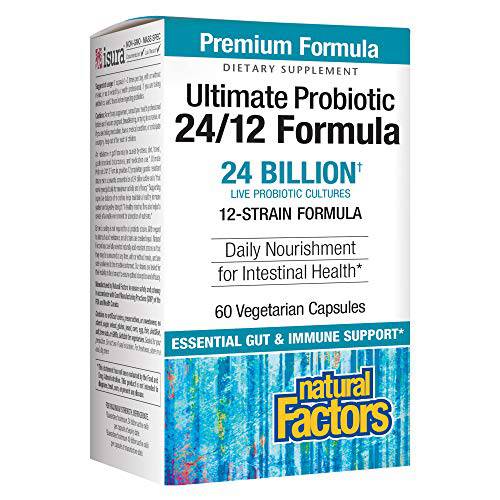Natural Factors, Ultimate Probiotic 24/12 Formula, Supplement to Support Digestive & Immune Health, 24 Billion CFU, 60 capsules (60 servings)