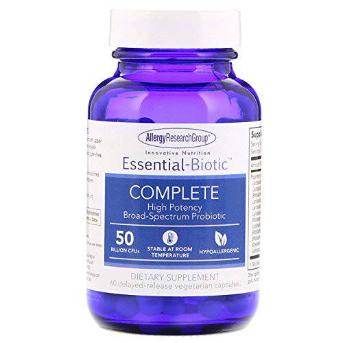 Allergy Research Group - Essential-Biotic Complete - High Potency Probiotic, No Refrigeration - 60 Vegetarian Capsules