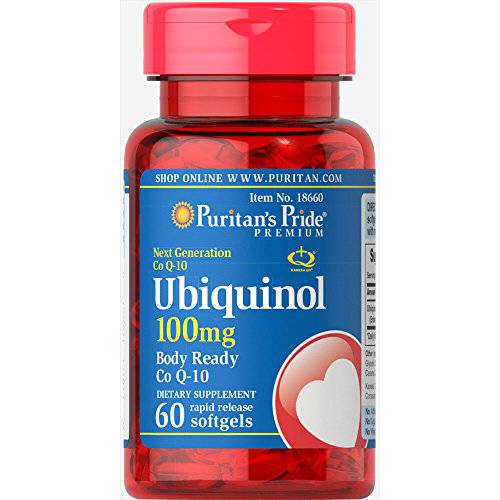 Puritan’s Pride Ubiquinol 100 mg, 60 Rapid Release Softgels (18660)