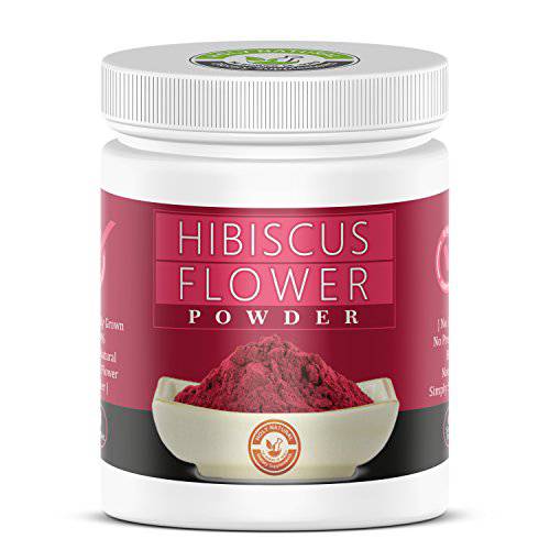 Organic Hibiscus Powder/Hibiscus Sabdariffa Flower Powder – 16 oz/ 1 lbs, USDA Certified I 100% Pure & Natural I Rich in Vitamin C I to Make Cooling Summer Beverages I RAW, Non GMO, NO Preservative