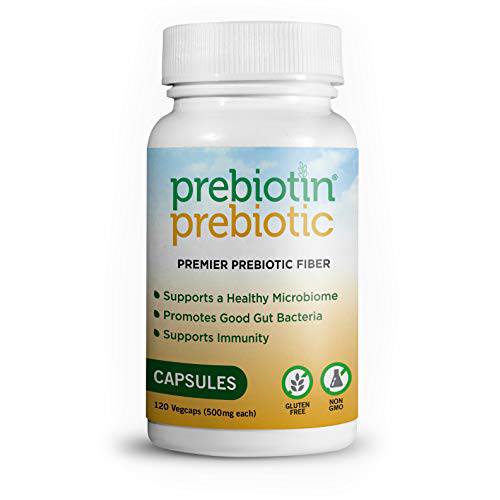 Prebiotin – Prebiotic Dietary Supplement Fiber Capsules – 120 Vegcaps – Professionally Formulated to Support Digestive Health – Balances Gut Microbiome, Boosts Your Own Probiotics & Enhances Immunity