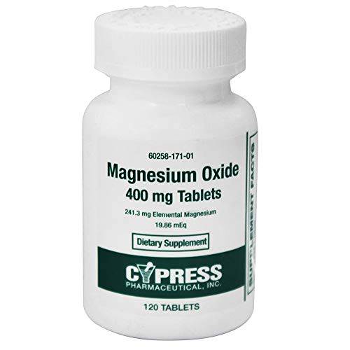Magnesium Oxide 400 mg, 120 Tablets Per Bottle (2 Bottles)